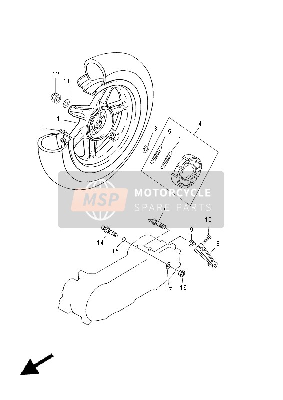 Yamaha CS50M 2015 HINTERRAD für ein 2015 Yamaha CS50M